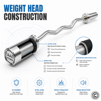 Thumbnail for 1441 Fitness 4 ft EZ Olympic Bar with Collars - 7 kg
