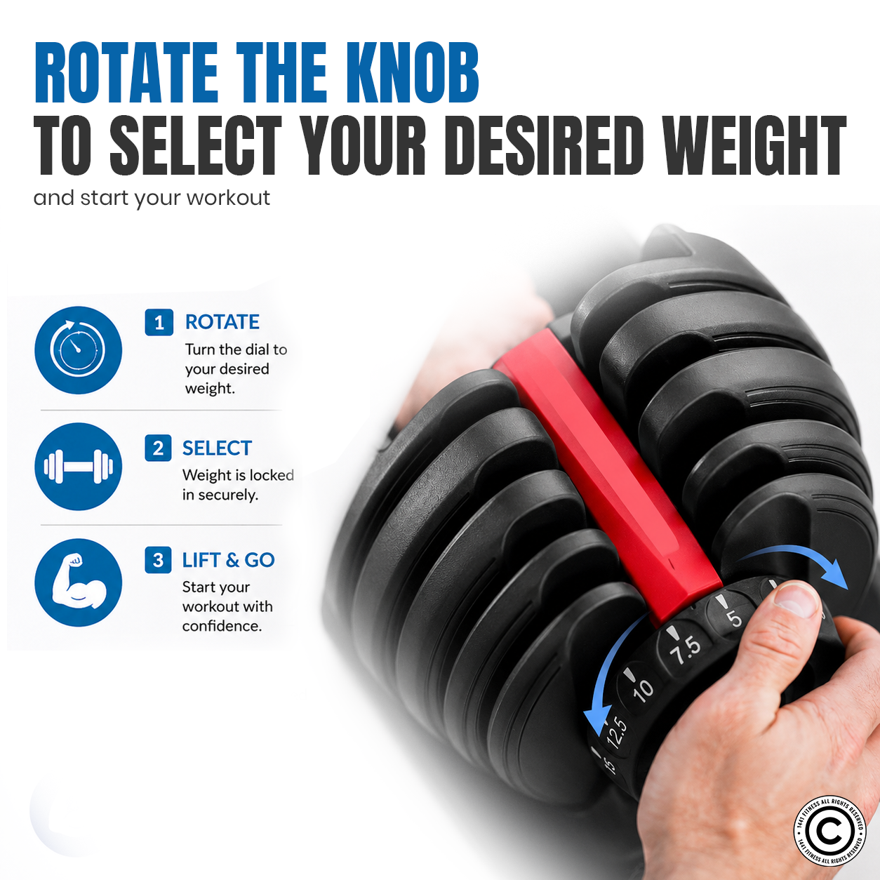 1441 Fitness Adjustable Dumbbell Set - 5 Kg - 40 Kg