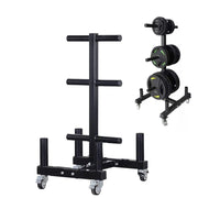 1441 Fitness Commercial Plate Rack and Bar Holder with Wheels