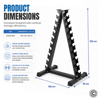 Thumbnail for 1441 Fitness Vertical Dumbbell Rack - 10 Pair