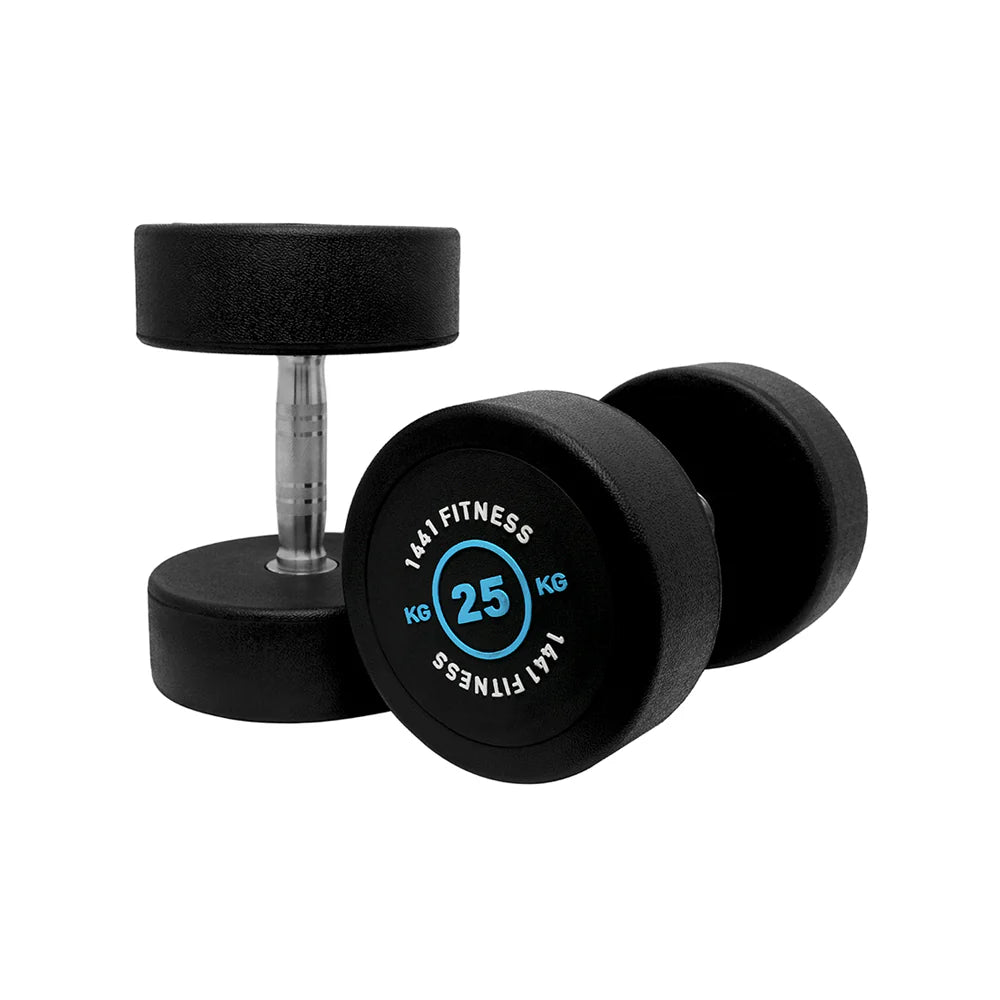 1441 Fitness | 2.5 KG - 50 KG Premium Rubber Round Dumbbells (Sold as Pair)