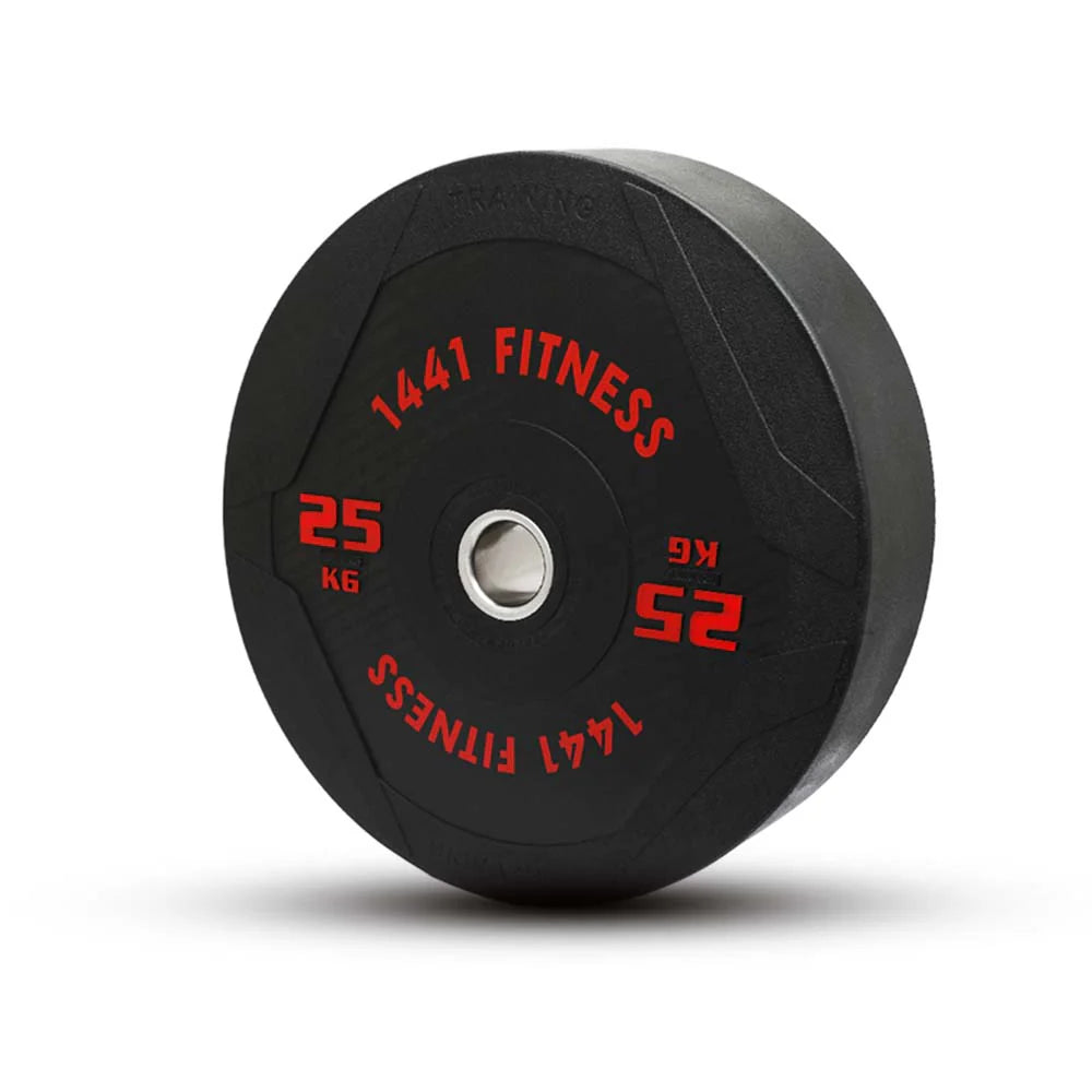 1441 Fitness PU Black Rubber Bumper Plates - 5 to 25 KG | Per Piece