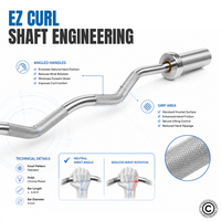 Thumbnail for 1441 Fitness 4 ft EZ Olympic Bar with Collars - 7 kg