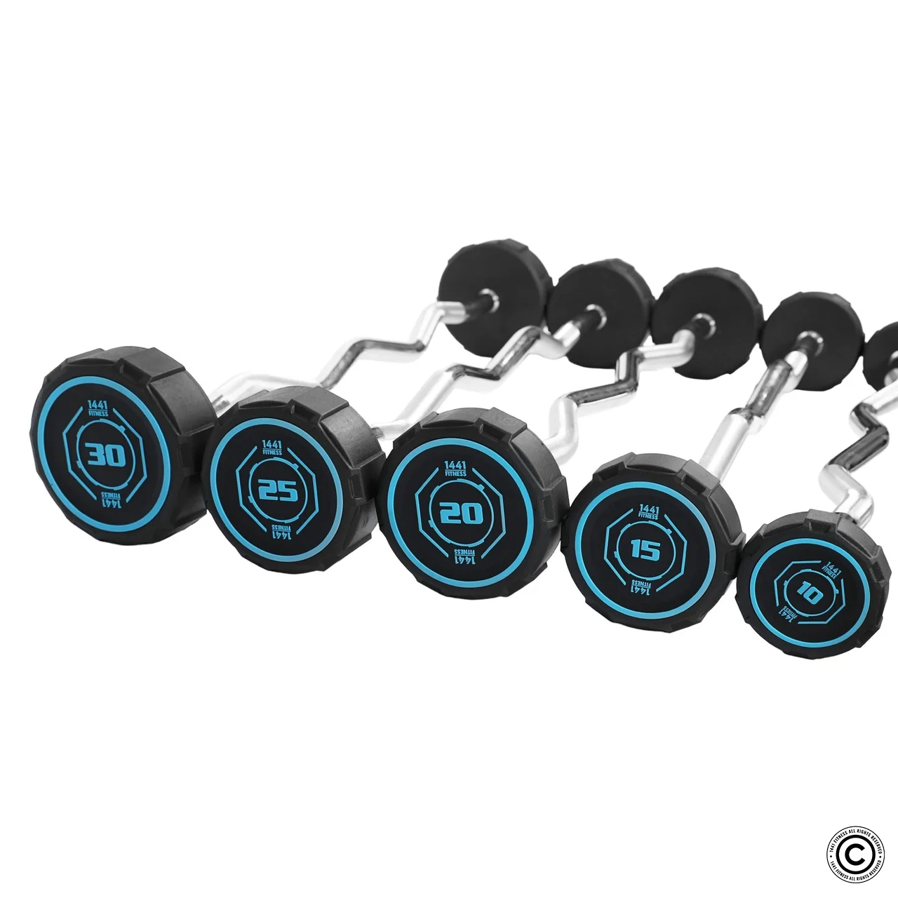 1441 Fitness Fixed Weight Curl Barbell PU (10 kg - 50 kg)
