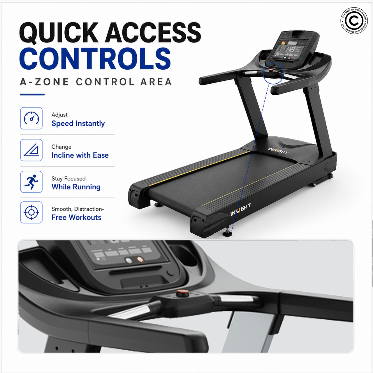 Insight Fitness Commercial Treadmill - CT 3000