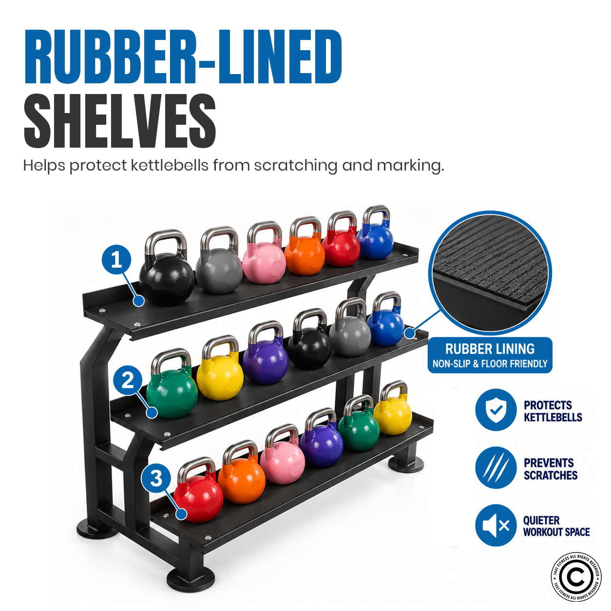 1441 Fitness Kettlebell Rack for 18 Pcs