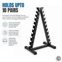 Thumbnail for 1441 Fitness Vertical Dumbbell Rack - 10 Pair