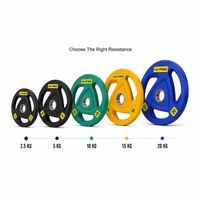 Thumbnail for 1441 Fitness Tri Grip Color PU Olympic Plates 2.5 Kg to 20 Kg - 1 Year Warranty