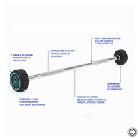 Thumbnail for 1441 Fitness Fixed Weight Straight Barbell PU (10 kg - 50 kg)