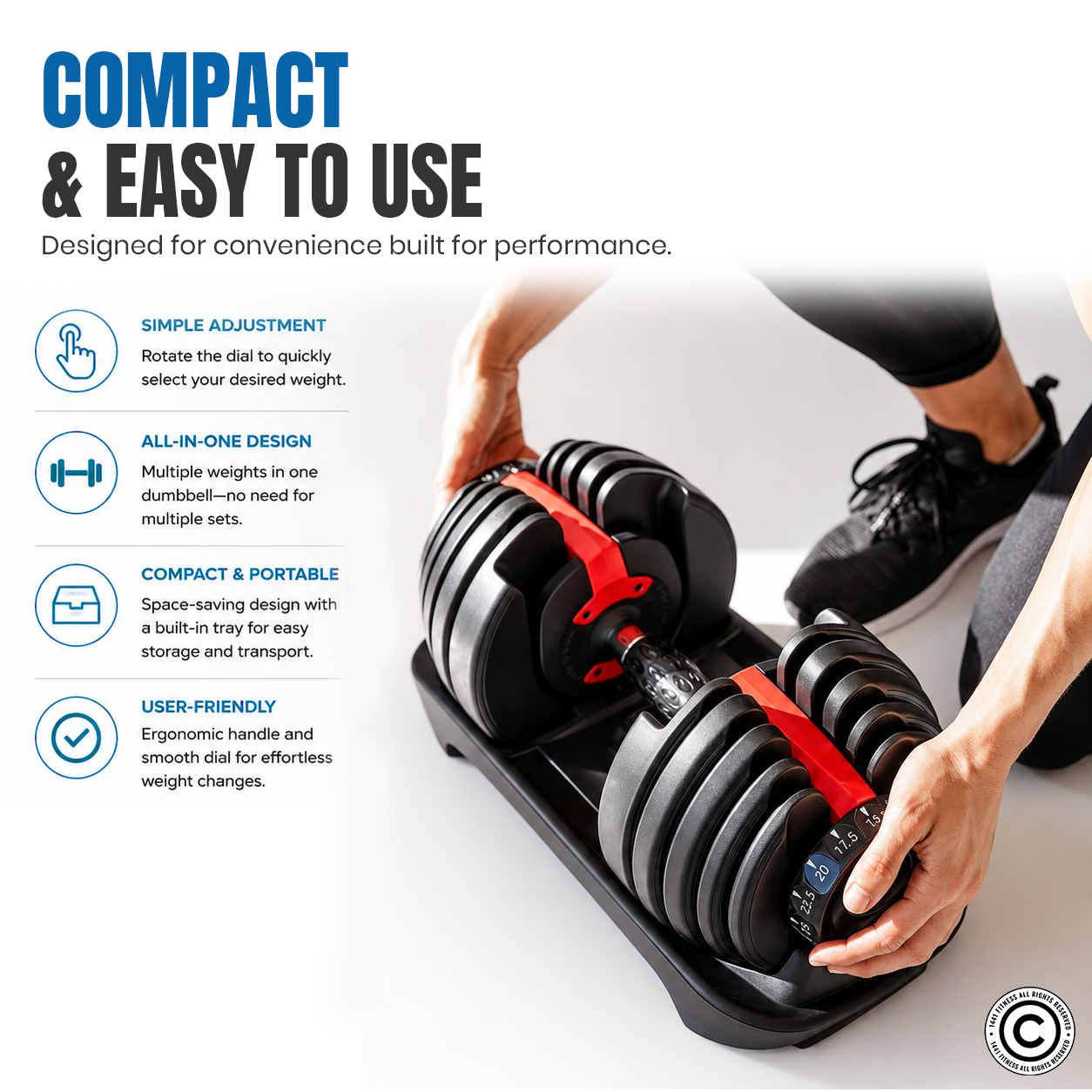 1441 Fitness Adjustable Dumbbell Set - 5 Kg - 40 Kg