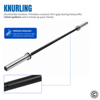 Thumbnail for Weightlifting / Powerlifting Barbell Bar - Black
