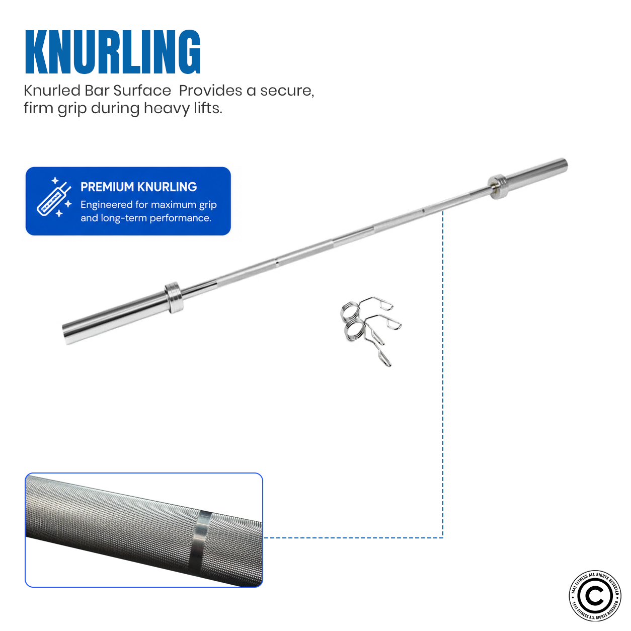 1441 Fitness 5 Ft Olympic Barbell with Collars - 10 Kg