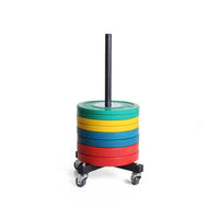 1441 Fitness Bumper Plates Trolley with Wheels