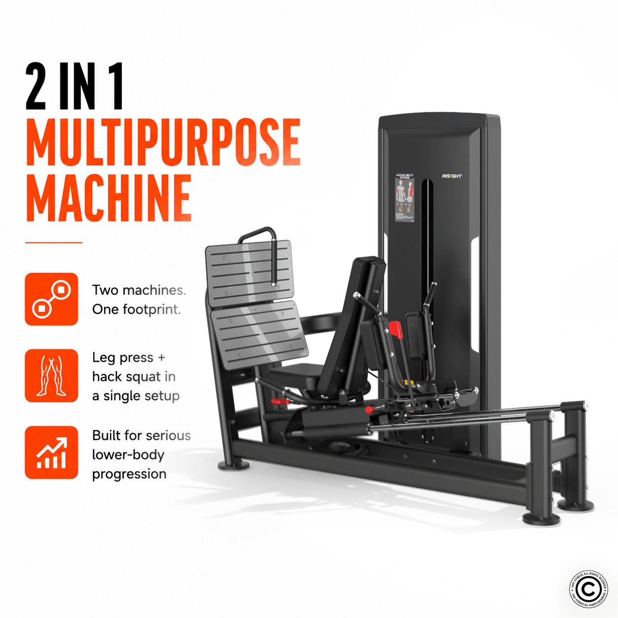 Insight Fitness Seated Leg Press / Hack Squat - SA040