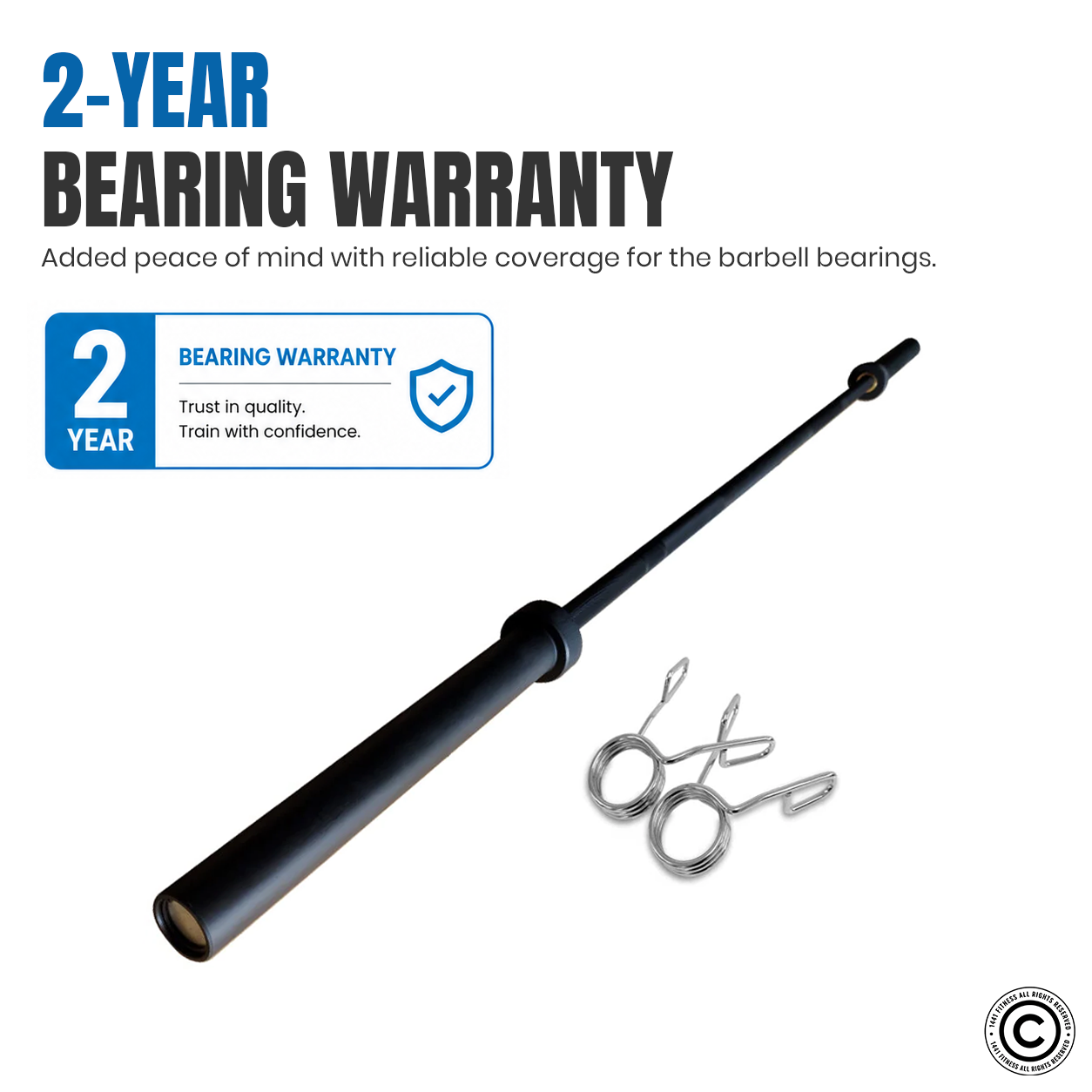 1441 Fitness 7 Ft Olympic Barbell with Collars - 20 Kg
