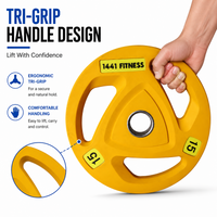 Thumbnail for 1441 Fitness Tri Grip Color PU Olympic Plates 2.5 Kg to 20 Kg - 1 Year Warranty