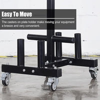 1441 Fitness Commercial Plate Rack and Bar Holder with Wheels