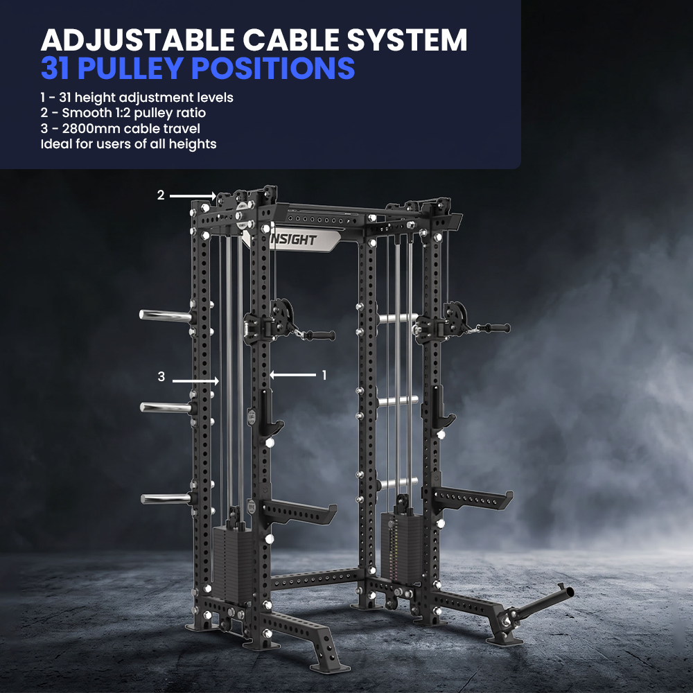 Insight Fitness Half Rack With Dual Pulley RR-HR-75-03