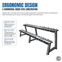 Thumbnail for 1441 Fitness 2 Tier Dumbbell Rack - 10 Pair