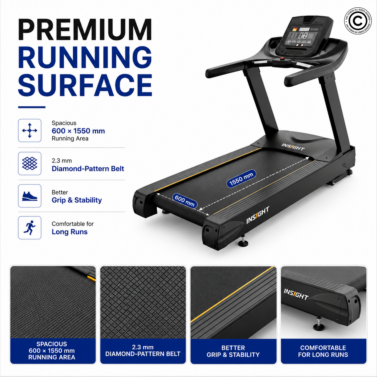 Insight Fitness Commercial Treadmill - CT 3000