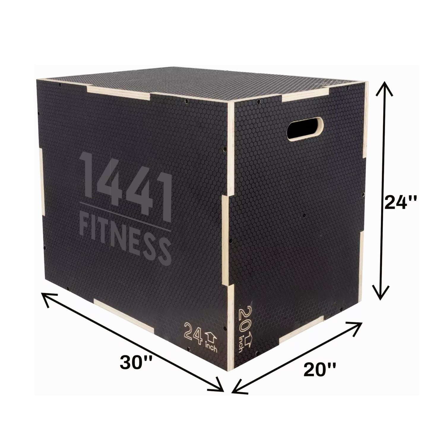 1441 Fitness Black Wooden Plyobox