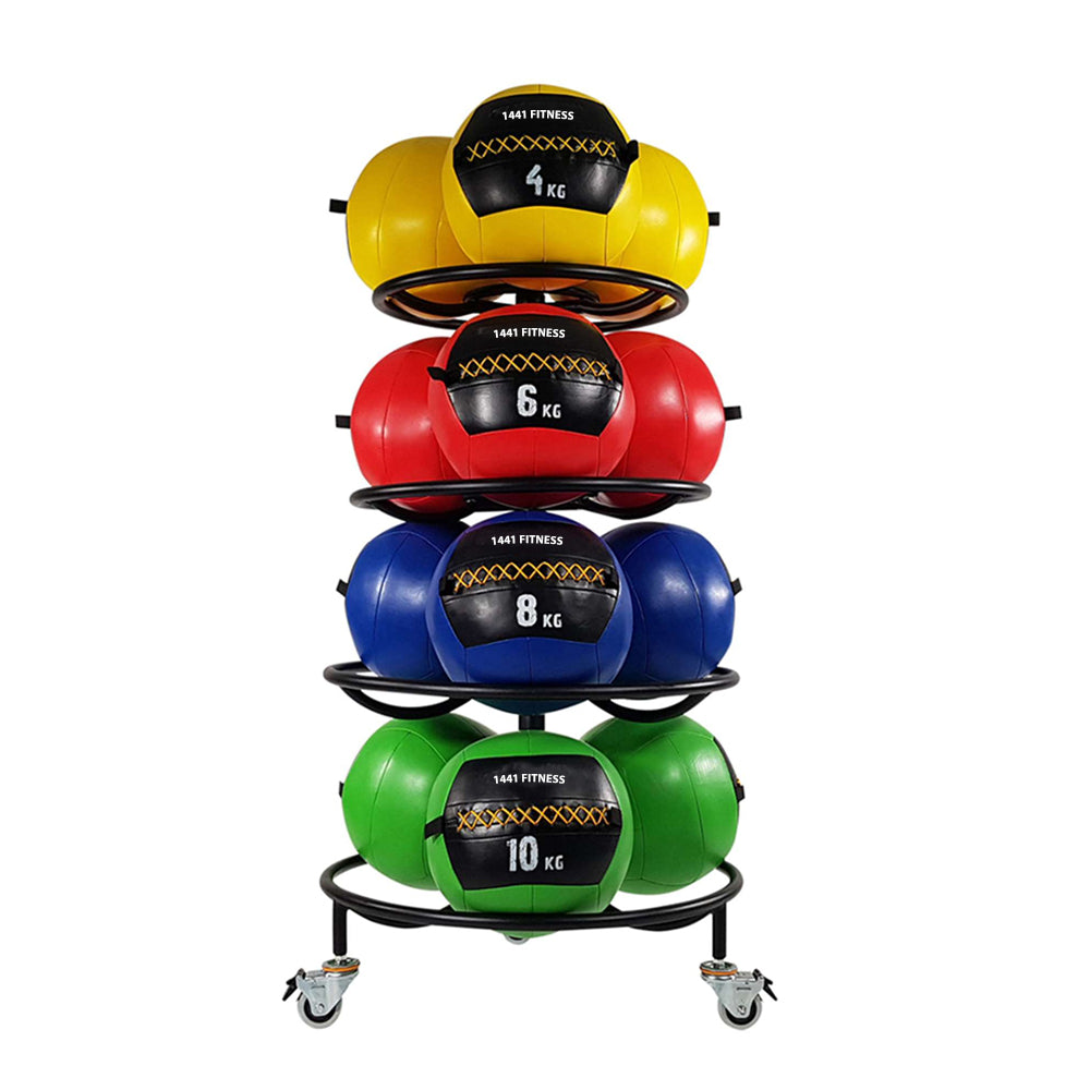 1441 Fitness Ball 18 Balls Rack with Wheels