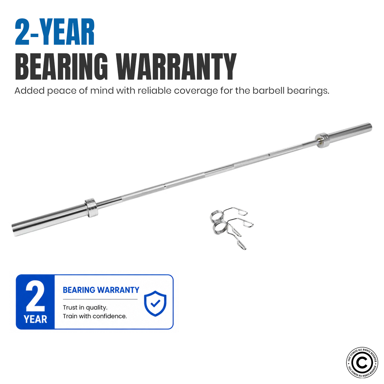 1441 Fitness 7 Ft Olympic Barbell with Collars - 20 Kg