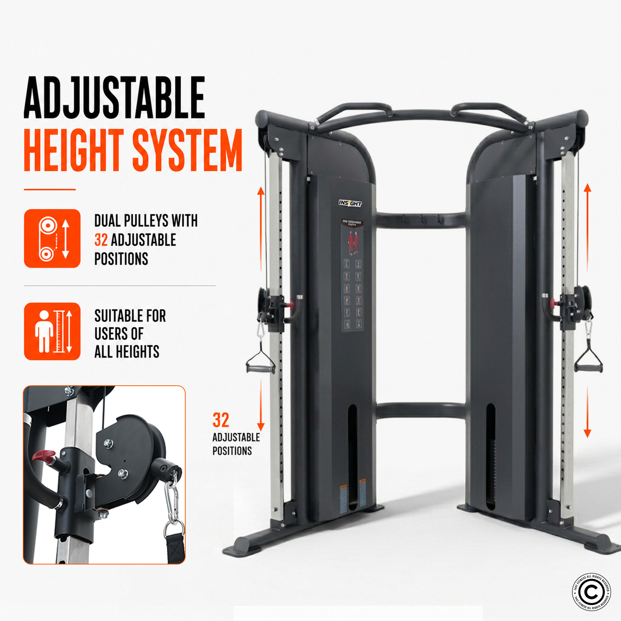 Insight Fitness SA Series Dual Adjustable Pulley - SA021