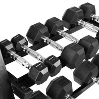 Thumbnail for Hex Dumbbells Set - 2.5 Kg to 25 Kg Set with 3 Tier Rack - Bundle Offer