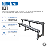 Thumbnail for 1441 Fitness 2 Tier Dumbbell Rack - 10 Pair