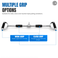 Thumbnail for 1441 Fitness Lat Attachment Double D Lat Pull Down with Rubber Grip - 90 cm