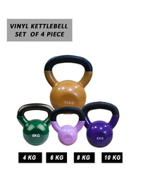 Thumbnail for 1441 Fitness Vinyl Kettlebell Set 4 Kg to 10 Kg (4 PCS Set ) 