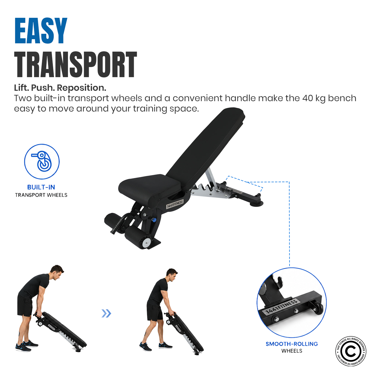 1441 Fitness Adjustable Bench FID - A8007