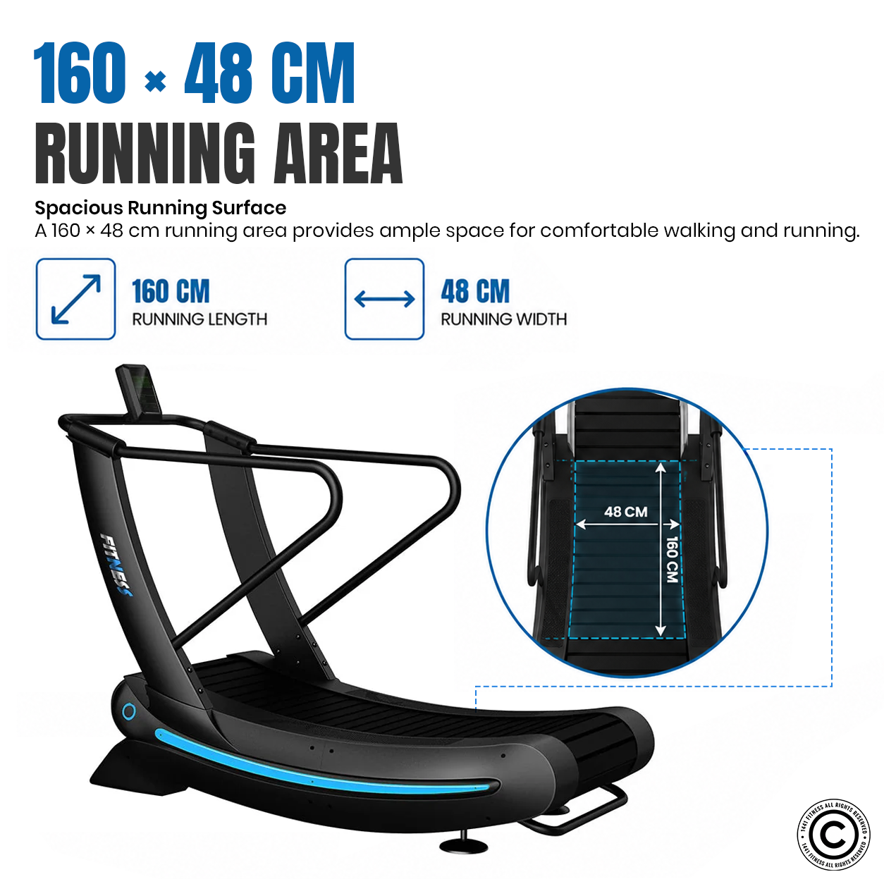 1441 Fitness Curved Treadmill - 41FLC90