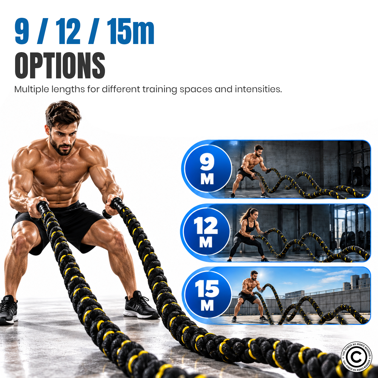 1441 Fitness Battle Ropes 9 - 15 Meter