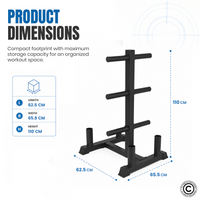 Thumbnail for 1441 Fitness Olympic Plate Tree with 4 Bar Holder1441 Fitness - شجرة الألواح الأولمبية مع حامل 4 قضبان
