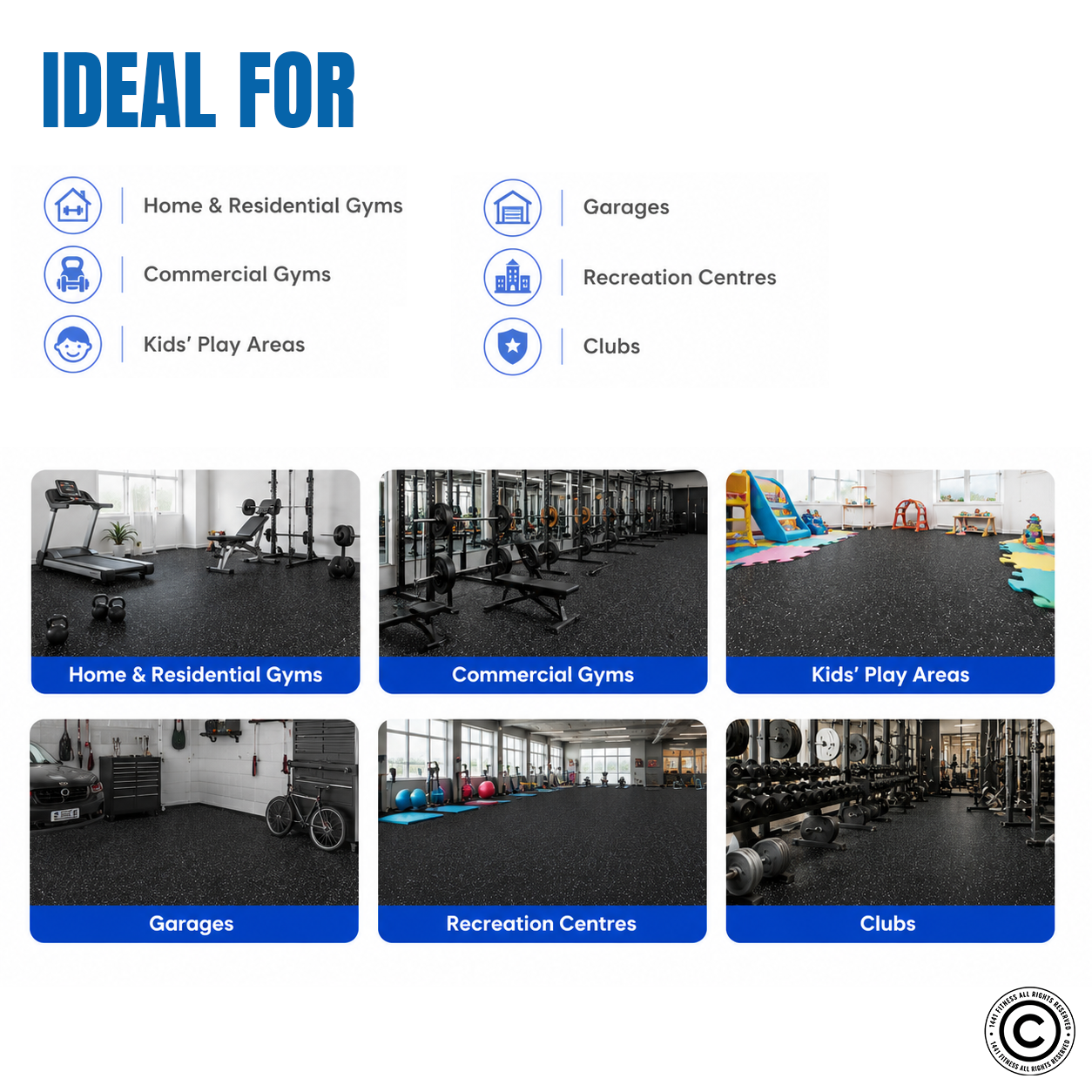 1441 Fitness Commercial Rubber Flooring for Gym 20 mm - 100 x 100 CM Speckled Red