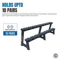 Thumbnail for 1441 Fitness 2 Tier Dumbbell Rack - 10 Pair