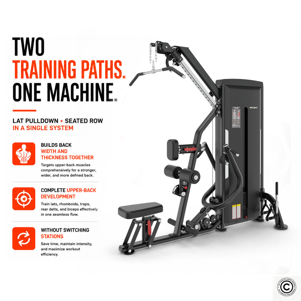Insight Fitness Adjustable Pull down & Row - SA041