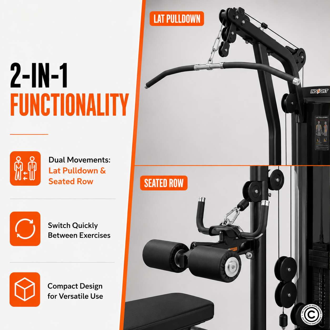 Insight Fitness Lat Pull Down and Mid Row - SA026
