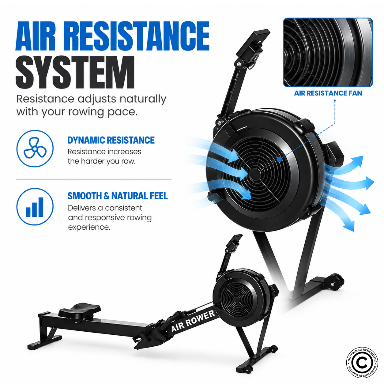 1441 Fitness Air Rowing Machine - 41FLR32
