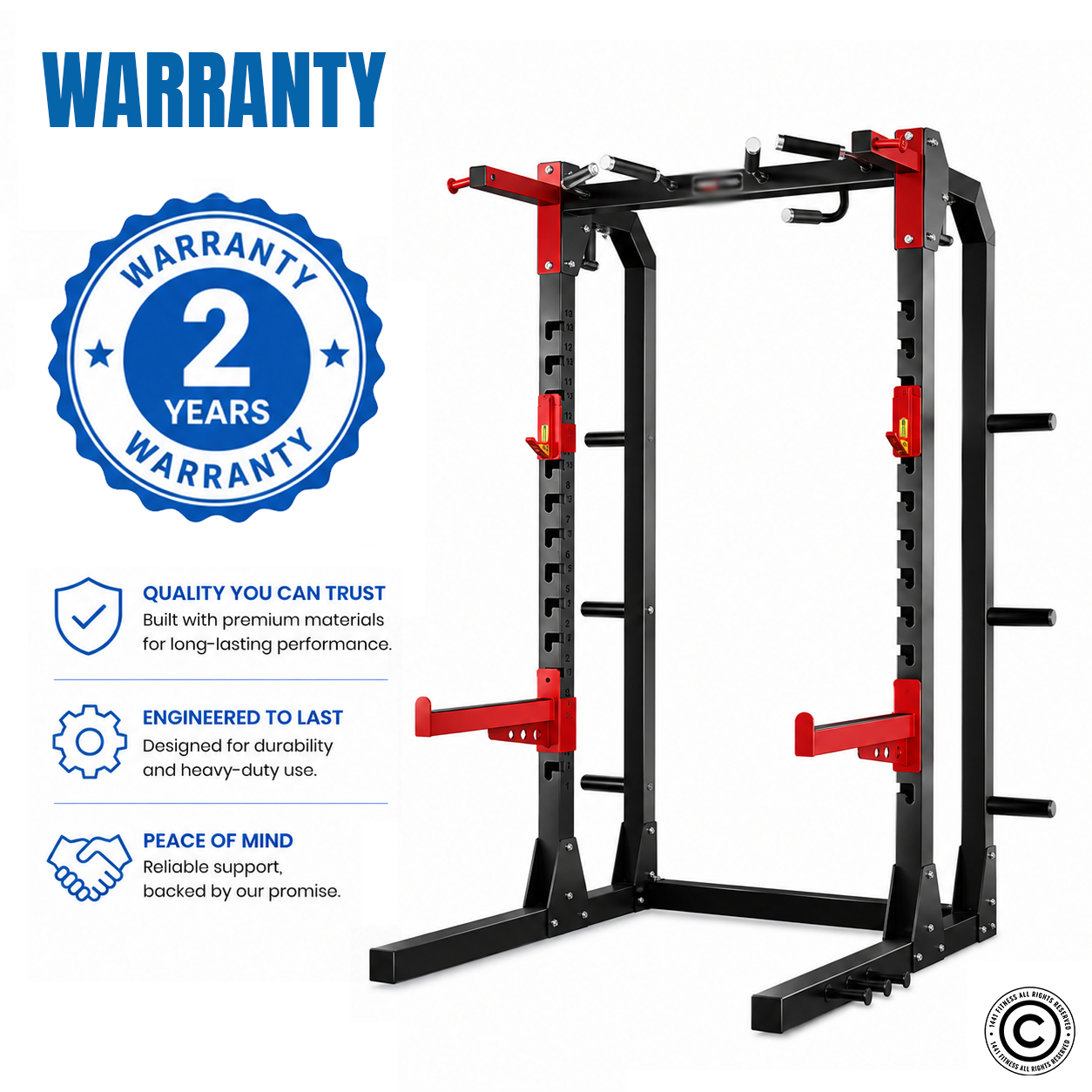 1441 Fitness Commercial Squat Rack - J611