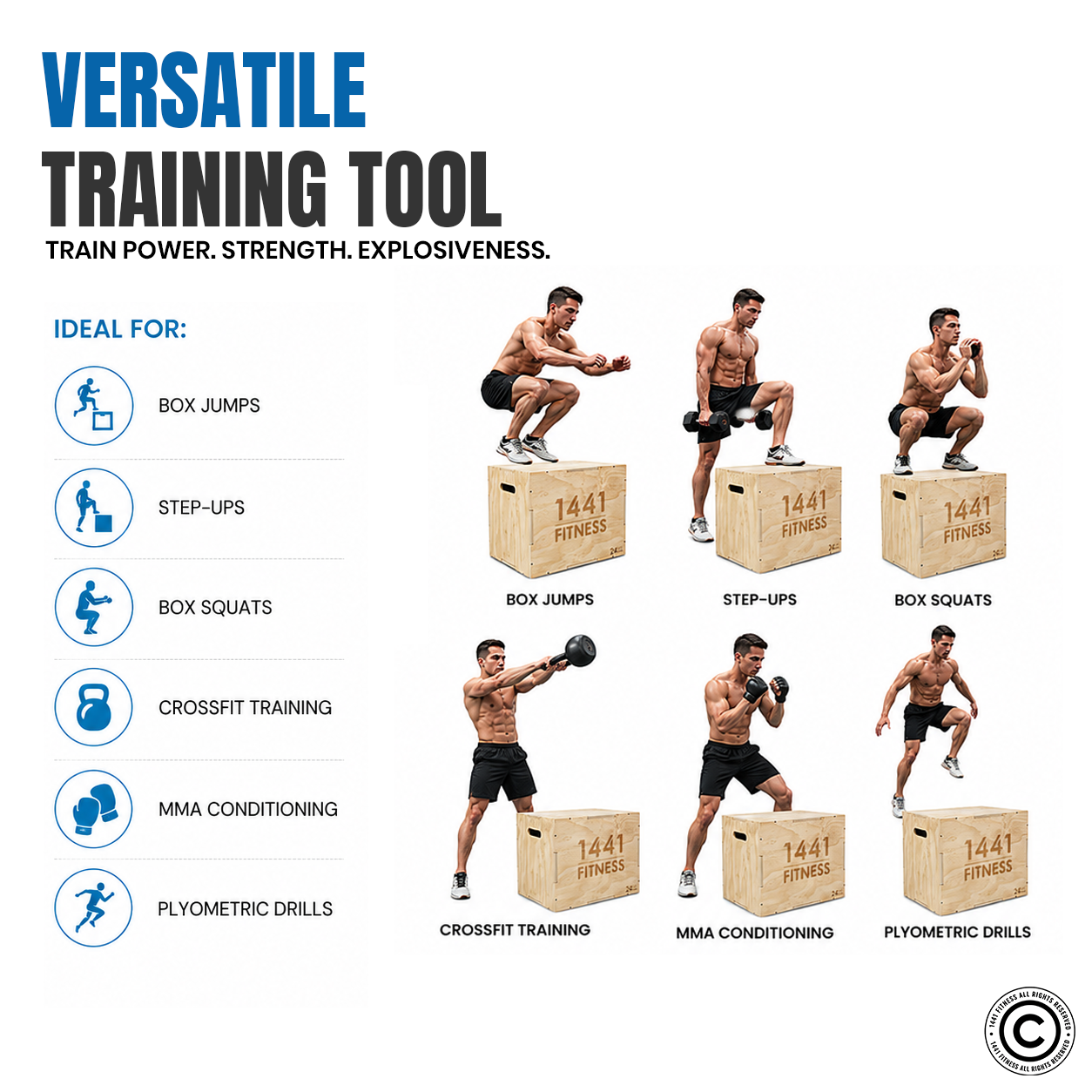 1441 Fitness Wooden Plyobox