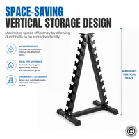 Thumbnail for 1441 Fitness Vertical Dumbbell Rack - 10 Pair