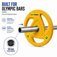 Thumbnail for 1441 Fitness Tri Grip Color PU Olympic Plates 2.5 Kg to 20 Kg - 1 Year Warranty