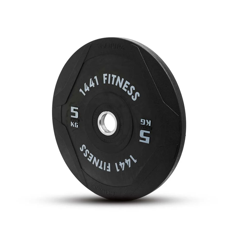 1441 Fitness PU Black Rubber Bumper Plates - 5 to 25 KG | Per Piece