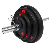 Thumbnail for 6 foot Olympic Bar-with Plate Set of 3 different weights totaling 60KG weight