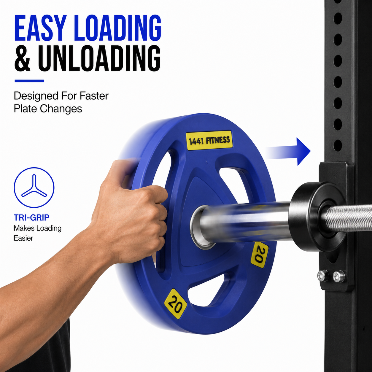1441 Fitness Tri Grip Color PU Olympic Plates 2.5 Kg to 20 Kg - 1 Year Warranty