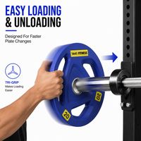 Thumbnail for 1441 Fitness Tri Grip Color PU Olympic Plates 2.5 Kg to 20 Kg - 1 Year Warranty