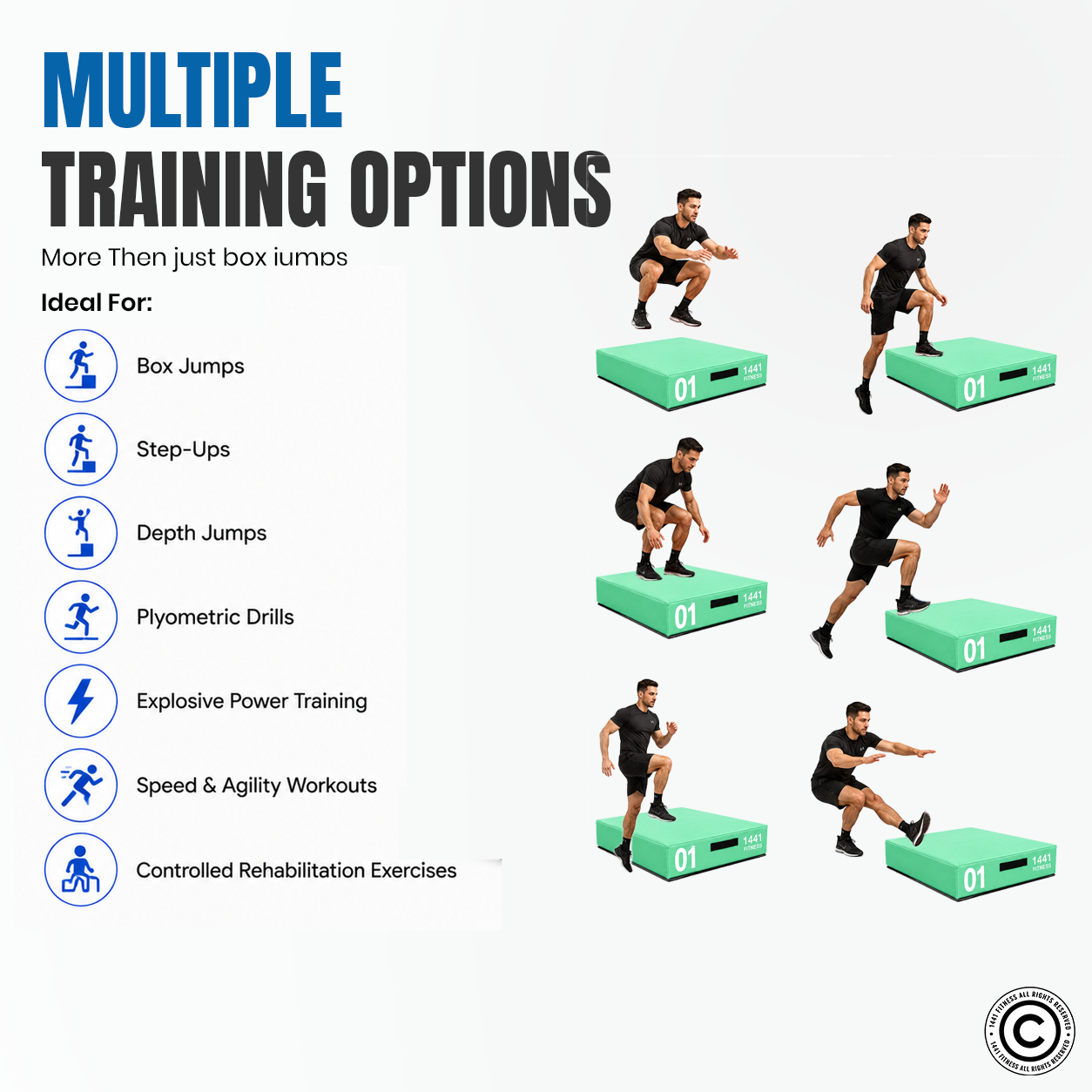 1441 Fitness 4-in-1 Multi Color Adjustable Soft Plyo Box